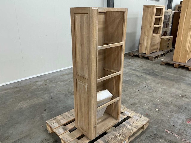 Eiken vakkenkast met planken 156,5x56,5x35cm - afbeelding 3 van  6