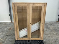 Eiken vitrinekast met planken 156,5x121,5x36cm - afbeelding 2 van  5