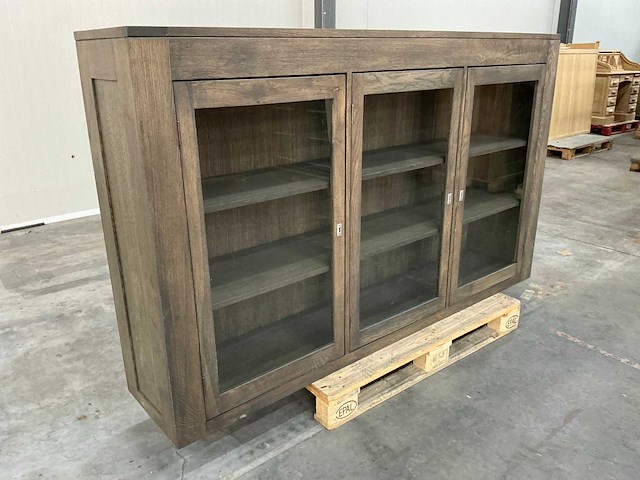 Eiken winkelkast / vitrinekast 120,5x200,5x40,5cm - afbeelding 2 van  4
