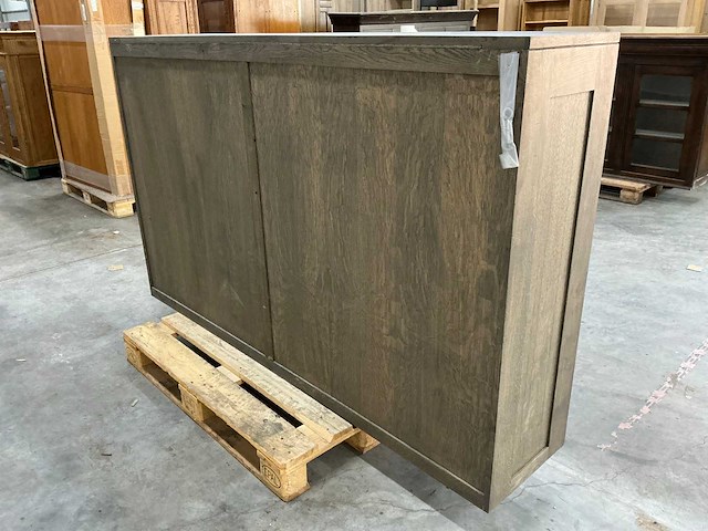 Eiken winkelkast / vitrinekast 120,5x200,5x40,5cm - afbeelding 3 van  4