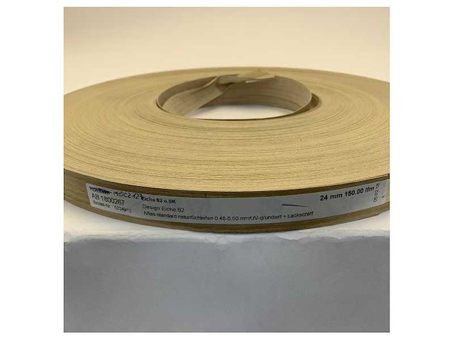 Eikenfineer rand 24mm x 0.5mm - zonder hotmeltlijm - afbeelding 7 van  8