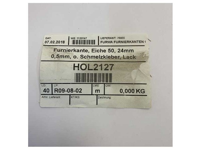 Eikenfineer rand 24mm x 0.5mm - zonder hotmeltlijm - afbeelding 8 van  8