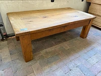 Eikenhouten salontafel, rustieke uitvoering, naturel eiken / lichtbruin, 145 × 75 × 50 cm | rustiek eiken