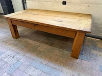 Eikenhouten salontafel, rustieke uitvoering, naturel eiken / lichtbruin, 145 × 75 × 50 cm | rustiek eiken - afbeelding 2 van  4
