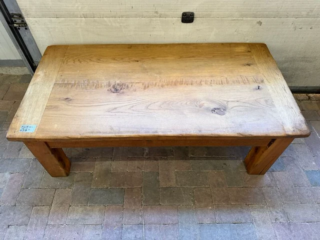 Eikenhouten salontafel, rustieke uitvoering, naturel eiken / lichtbruin, 145 × 75 × 50 cm | rustiek eiken - afbeelding 3 van  4