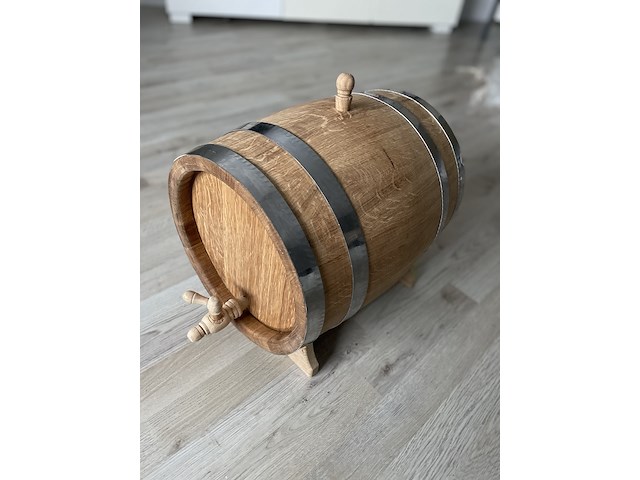 Eikenhouten vat van gespleten eikenhout – 15 liter, bruin, 2025 - afbeelding 1 van  5