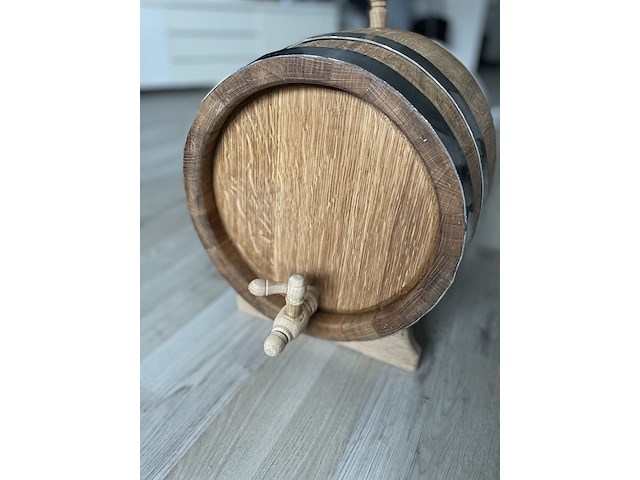 Eikenhouten vat van gespleten eikenhout – 15 liter, bruin, 2025 - afbeelding 2 van  5