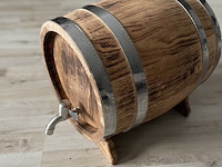 Eikenhouten vat van gespleten eikenhout, uitwendig gebrand – 15 liter, bruin, 2025 - afbeelding 1 van  7