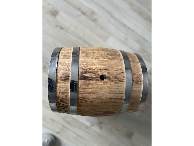 Eikenhouten vat van gespleten eikenhout, uitwendig gebrand – 15 liter, bruin, 2025 - afbeelding 5 van  7