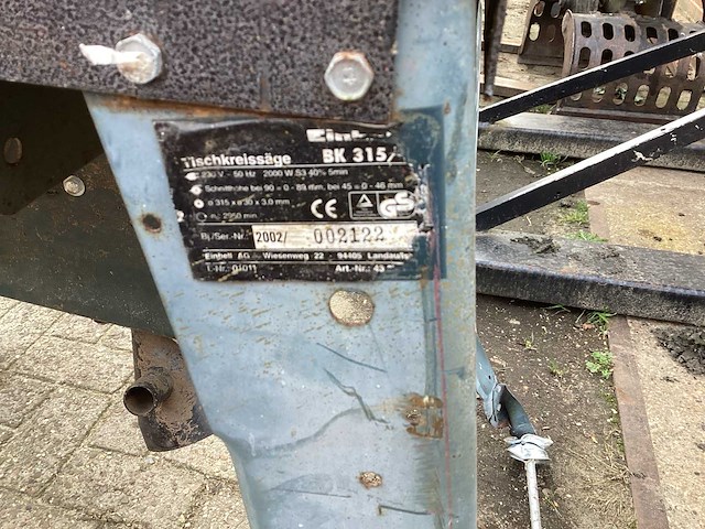 Einhel bk315/1 cirkelzaagtafel - afbeelding 7 van  7