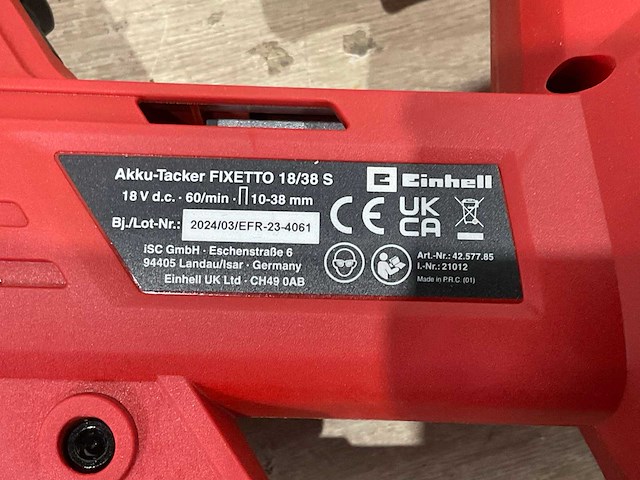 Einhell - fixetto - tacker - afbeelding 7 van  8
