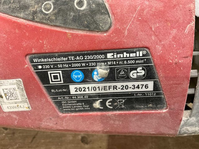 Einhell - haakse slijper - afbeelding 6 van  6