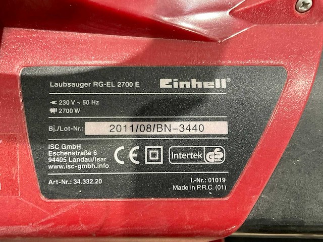 Einhell - rg-el 2700 e - bladblazer - afbeelding 8 van  8
