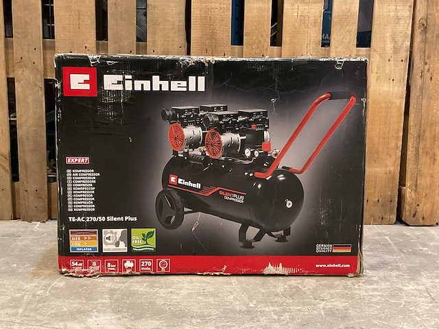 Einhell - te-ac 270/50 silent plus - luchtcompressor - afbeelding 1 van  3