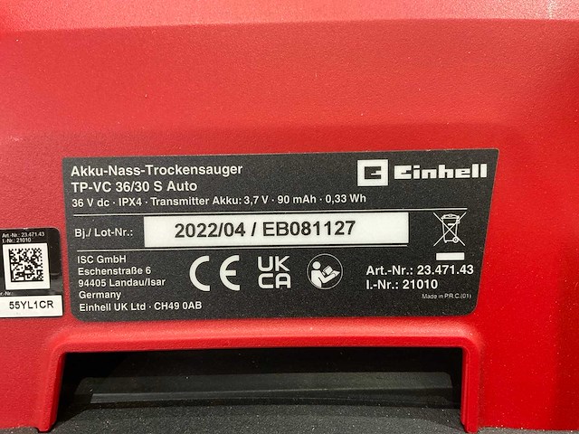 Einhell - tp-vc 36/30 s auto-solo - professionele stofzuiger - afbeelding 7 van  8