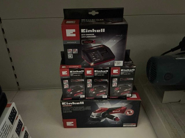 Einhell accu’s/lader/haakse slijper (5x) - afbeelding 1 van  4