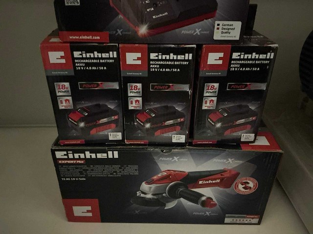 Einhell accu’s/lader/haakse slijper (5x) - afbeelding 3 van  4