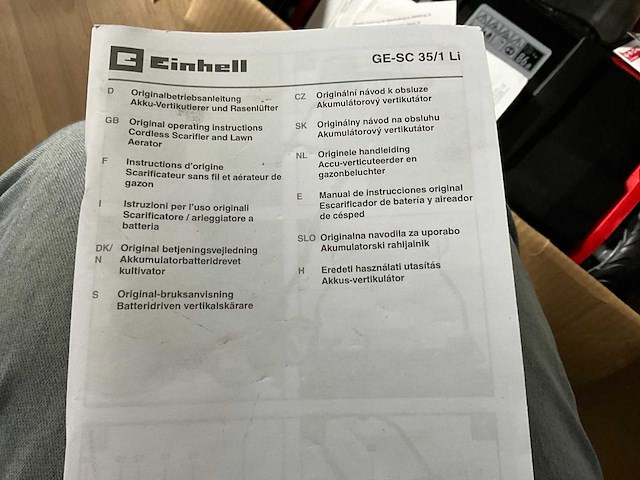 Einhell ge-sc 35/1 li gazonbeluchter - afbeelding 2 van  2