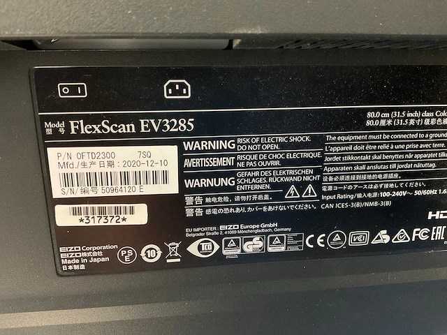 Eizo (ev3285) 32”, 3840x2160 (uhd) ips monitor - afbeelding 6 van  6