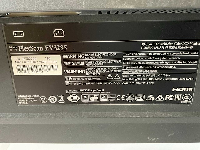 Eizo (ev3285) 32”, 3840x2160 (uhd) ips monitor - afbeelding 6 van  6