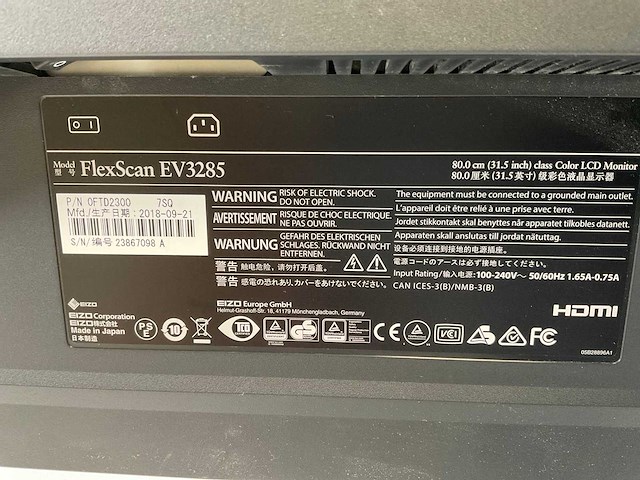 Eizo (ev3285) 32”, 3840x2160 (uhd) ips monitor - afbeelding 4 van  4