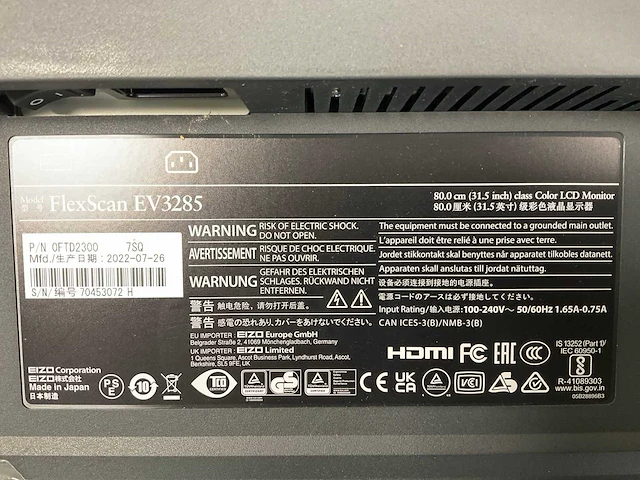 Eizo (ev3285) 32”, 3840x2160 (uhd) ips monitor - afbeelding 7 van  7