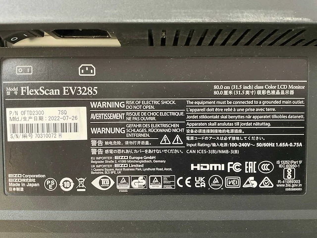 Eizo (ev3285) 32”, 3840x2160 (uhd) ips monitor - afbeelding 7 van  7