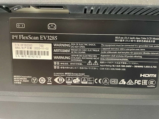 Eizo (ev3285) 32”, 3840x2160 (uhd) ips monitor - afbeelding 6 van  6