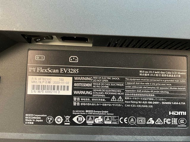 Eizo (ev3285) 32”, 3840x2160 (uhd) ips monitors (2x) - afbeelding 5 van  13