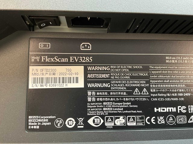 Eizo (ev3285) 32”, 3840x2160 (uhd) ips monitors (2x) - afbeelding 4 van  13