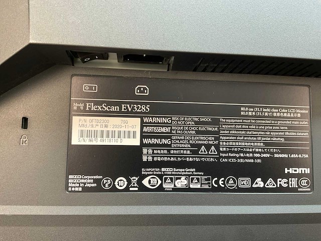 Eizo (ev3285) 32”, 3840x2160 (uhd) ips monitors (2x) - afbeelding 3 van  9