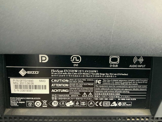 Eizo flexscan ev2335w monitor - afbeelding 5 van  5