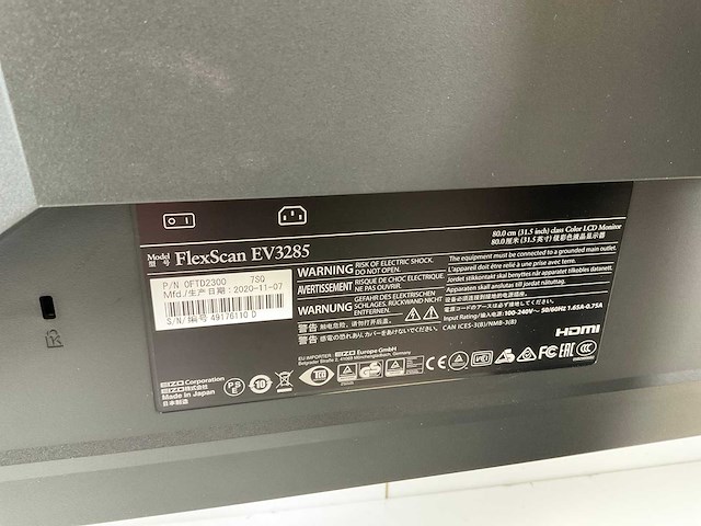 Eizo (flexscan ev3285) 32”, 3840x2160 (uhd) ips monitor - afbeelding 2 van  2