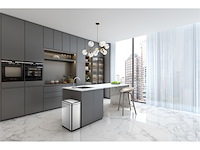 Eko deluxe phantom sensor afvalbak 45l zilver - afbeelding 2 van  5