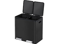 Eko essential prullenbak 22+22l zwart rvs - afbeelding 2 van  2
