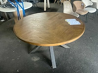 Ekt donker eetkamertafel 140cm rond - afbeelding 2 van  4