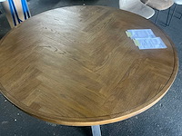 Ekt donker eetkamertafel 140cm rond - afbeelding 3 van  4