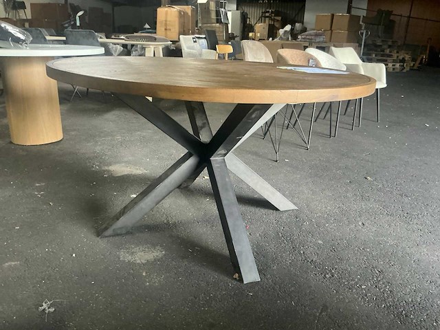Ekt donker eetkamertafel 140cm rond - afbeelding 4 van  4