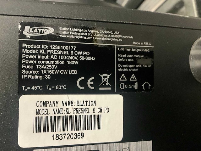 Elation klf060kl spotlight (5x) - afbeelding 7 van  7