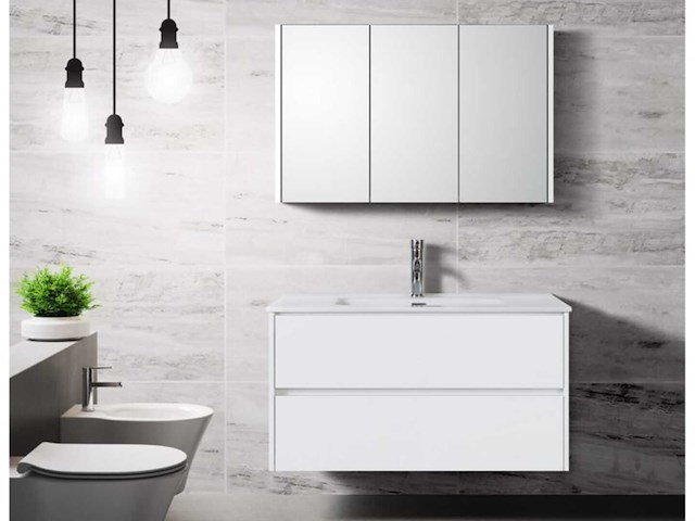 Elberti - badmeubelset hoogglans wit - 80 cm - afbeelding 1 van  5