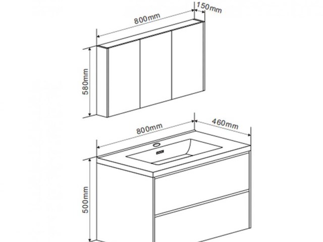 Elberti - badmeubelset hoogglans wit - 80 cm - afbeelding 5 van  5
