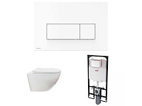 Elberti - toiletset compleet mat wit| wandcloset | bedieningspaneel | inbouwreservoir - afbeelding 2 van  7