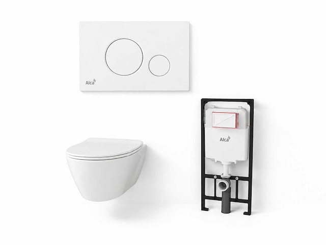 Elberti - toiletset compleet wit | wandcloset | bedieningspaneel | inbouwreservoir - afbeelding 1 van  5
