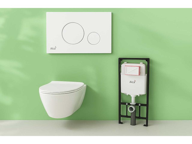 Elberti - toiletset compleet wit | wandcloset | bedieningspaneel | inbouwreservoir - afbeelding 2 van  5