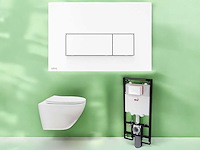 Elberti - toiletset mat wit | wandcloset | bedieningspaneel | inbouwreservoir - afbeelding 1 van  3