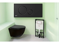 Elberti - toiletset mat zwart | wandcloset | bedieningspaneel | inbouwreservoir - afbeelding 1 van  6