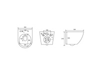 Elberti - toiletset mat zwart | wandcloset | bedieningspaneel | inbouwreservoir - afbeelding 5 van  6
