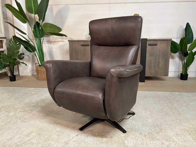 Electrische leren relax fauteuil - afbeelding 2 van  6