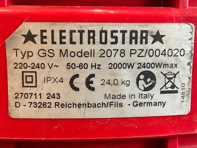 Electrostar starmix gs model 2078 industriële tonstofzuigee - afbeelding 5 van  5