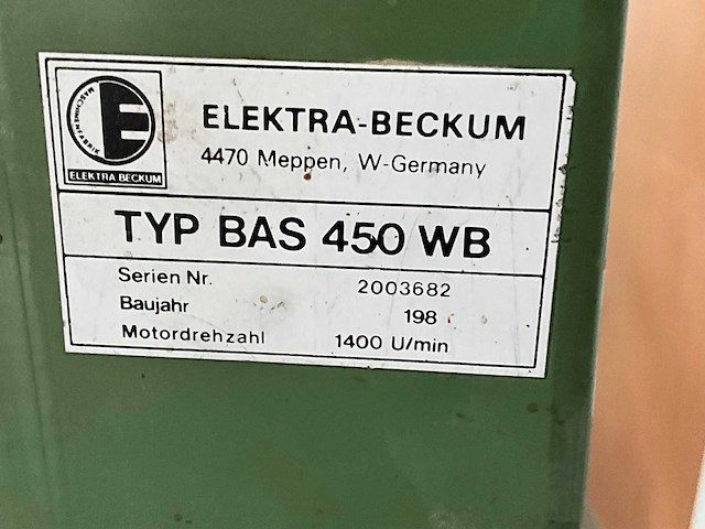 Elektra beckum bas 450 wb lintzaagmachine - afbeelding 6 van  6